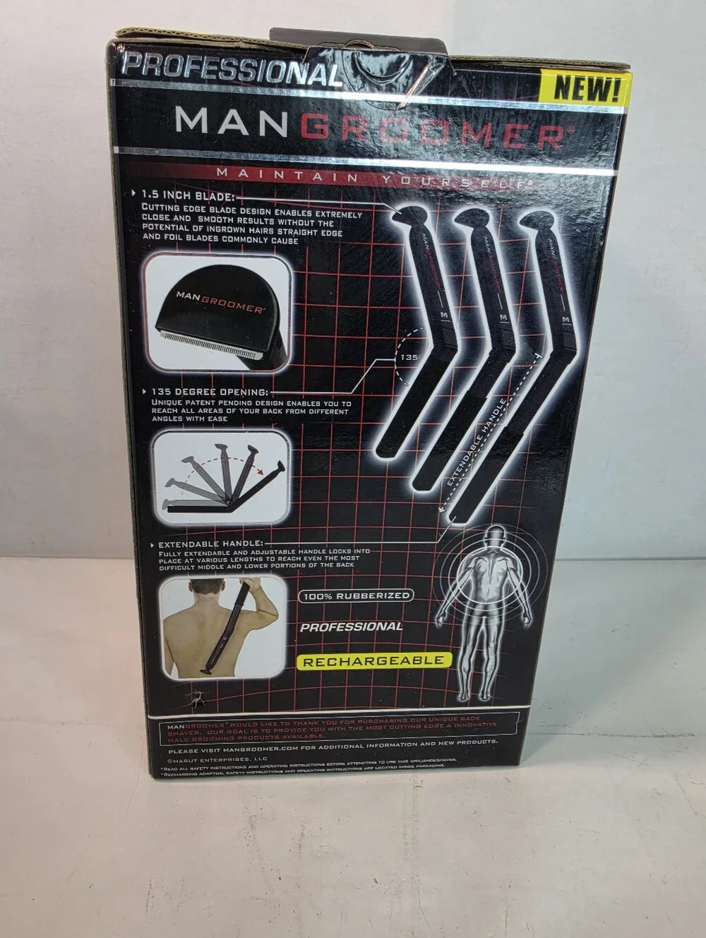 ManGroomer- Professional Do-It-Yourself Electric Back Hair Shaver-NIB